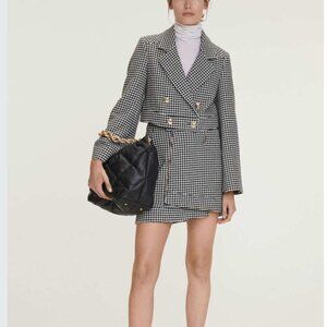 DOROTHEE SCHUMACHER Graphic Softness Houndstooth Jacket NWT Size 1 NWT Black/Wh
